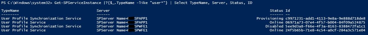 PowerShell - Get-SPServiceInstance - UPS Stuck on Starting